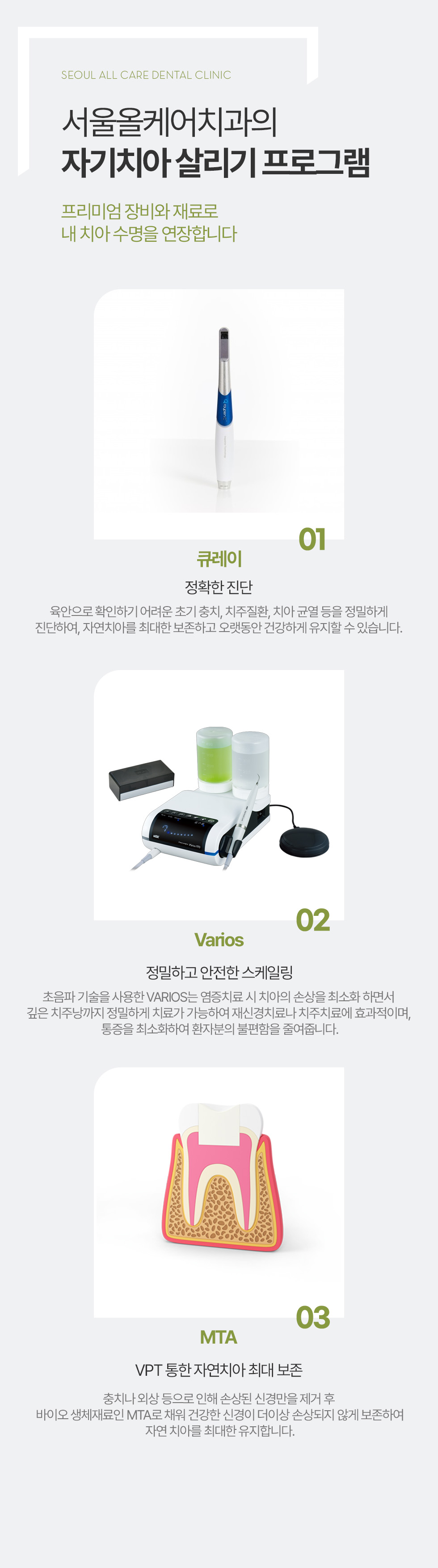 서울올케어치과의 자기치아 살리기 프로그램