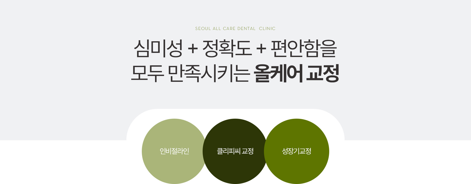 심미성 + 정확도 + 편안함을 모두 만족시키는 올케어 교정